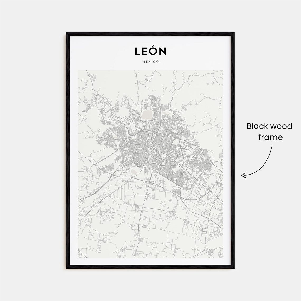 León Mexico Minimalist Street Map Poster For Modern Travel Decor - Image 3