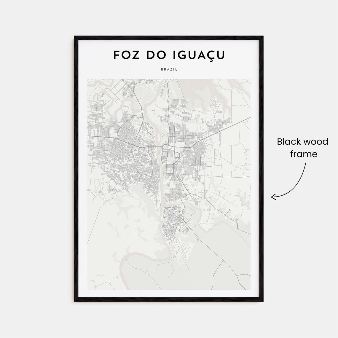Foz do Iguacu Brazil Minimalist Beige City Map Wall Decor Poster - Image 3