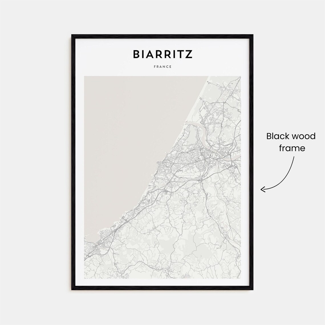 Biarritz France Minimalist Coastal Map Line Art Travel Poster - Image 3