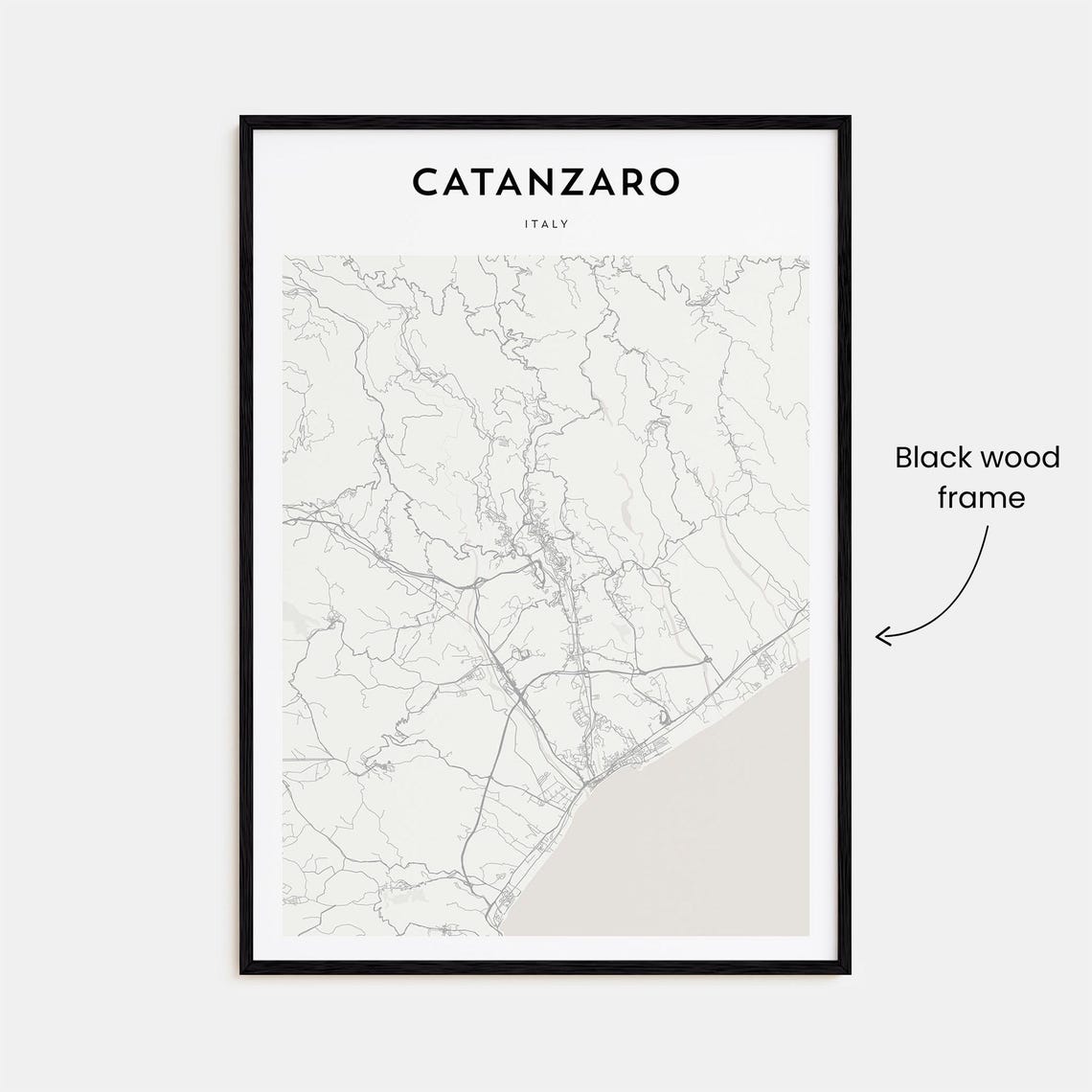 Catanzaro Italy Minimalist City Street Map Modern Wall Art Decor - Image 3