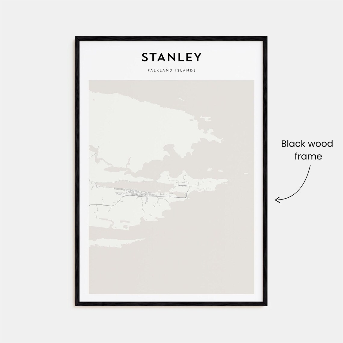 Stanley Falkland Islands Minimalist Island Map Line Art Poster - Image 3