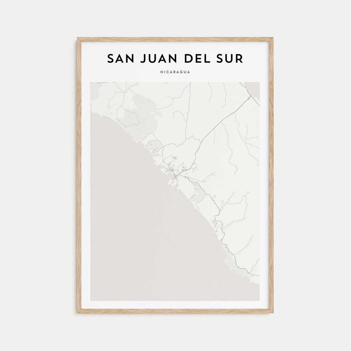 San Juan Del Sur Nicaragua Minimalist City Map Travel Poster