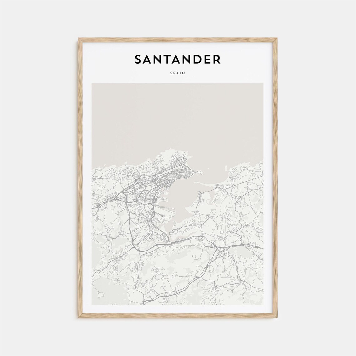 Santander Map, Personalized Travel Poster