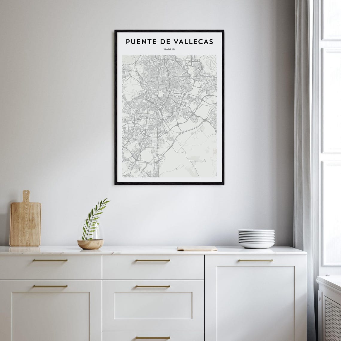 Puente De Vallecas Madrid Modern Minimalist City Map Travel Poster - Image 2