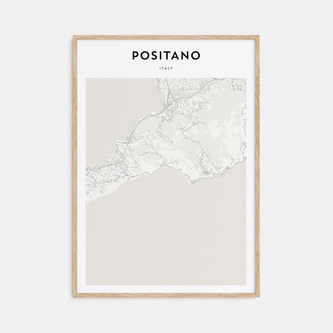 Positano Italy Modern Minimalist City Street Map Travel Poster