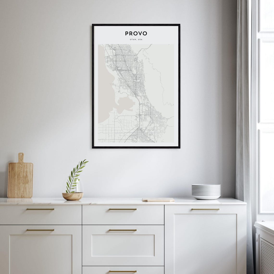 Provo Utah USA Minimalist Modern City Map Street Art Wall Poster - Image 2