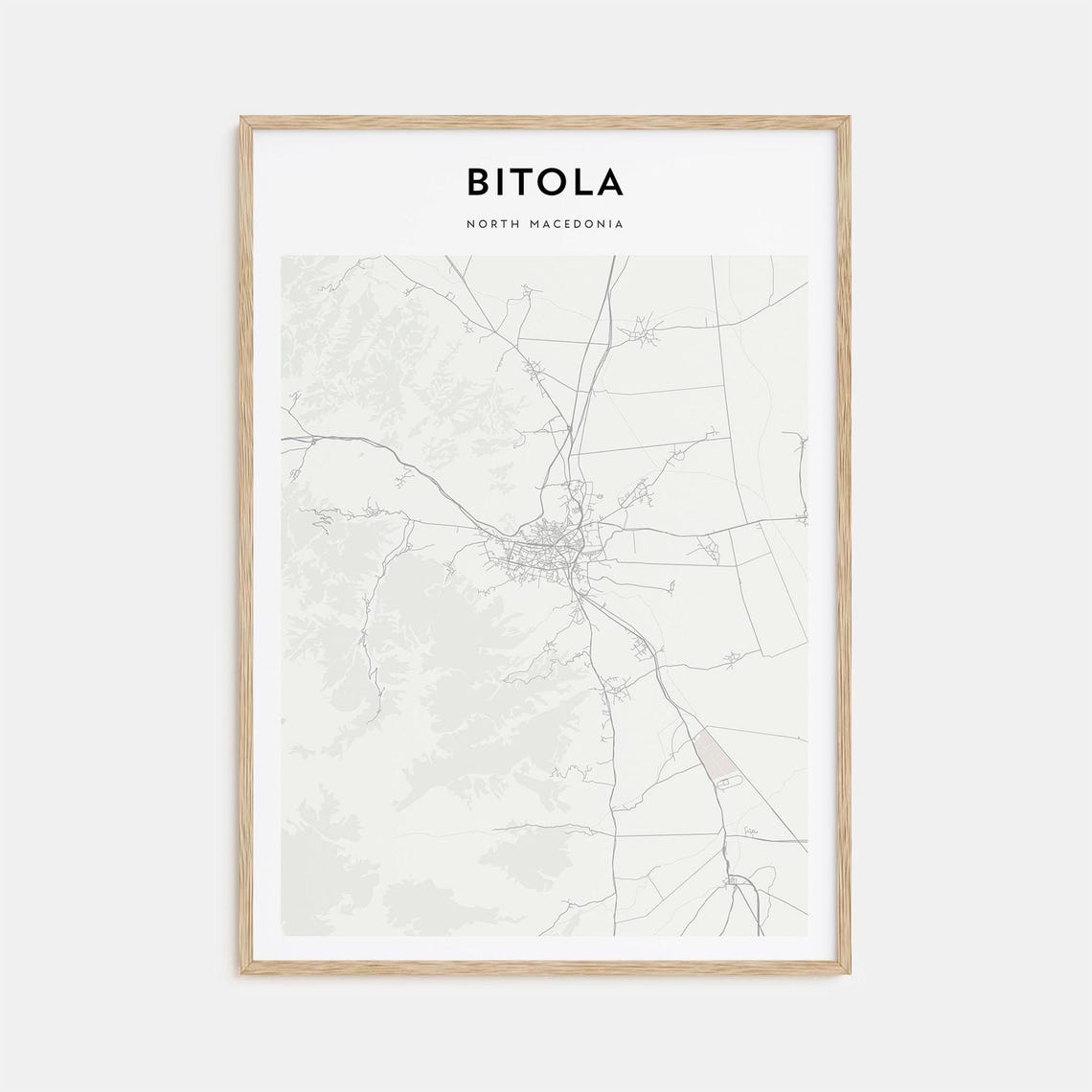 Bitola North Macedonia Minimalist City Map Line Art Travel Poster