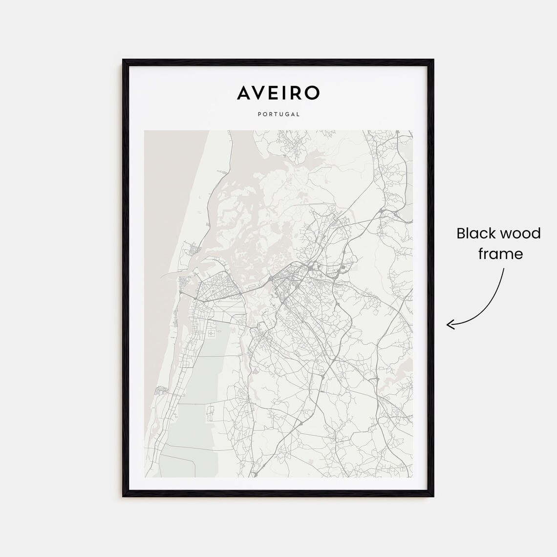 Aveiro Portugal Minimalist Line Map of the City Street Art Poster - Image 3