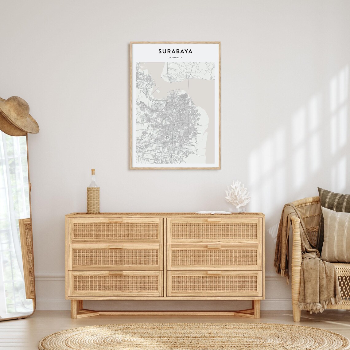 Surabaya Indonesia City Street Map Scandinavian Minimalist Poster - Image 4