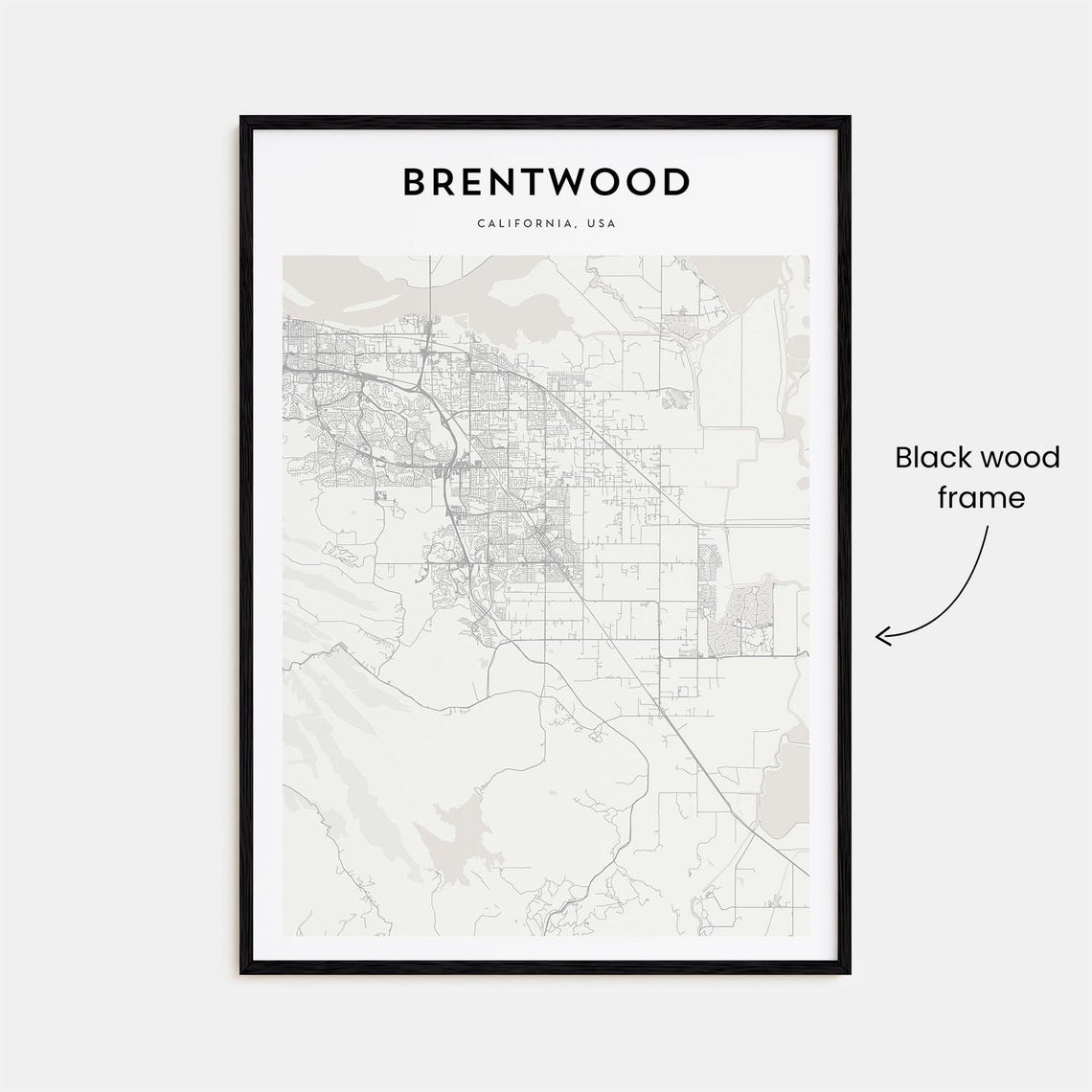 Brentwood Map Poster Brentwood Map Print Brentwood Personalized Map Art Brentwood Wall Art Brentwood Travel Print California Usa - Image 3