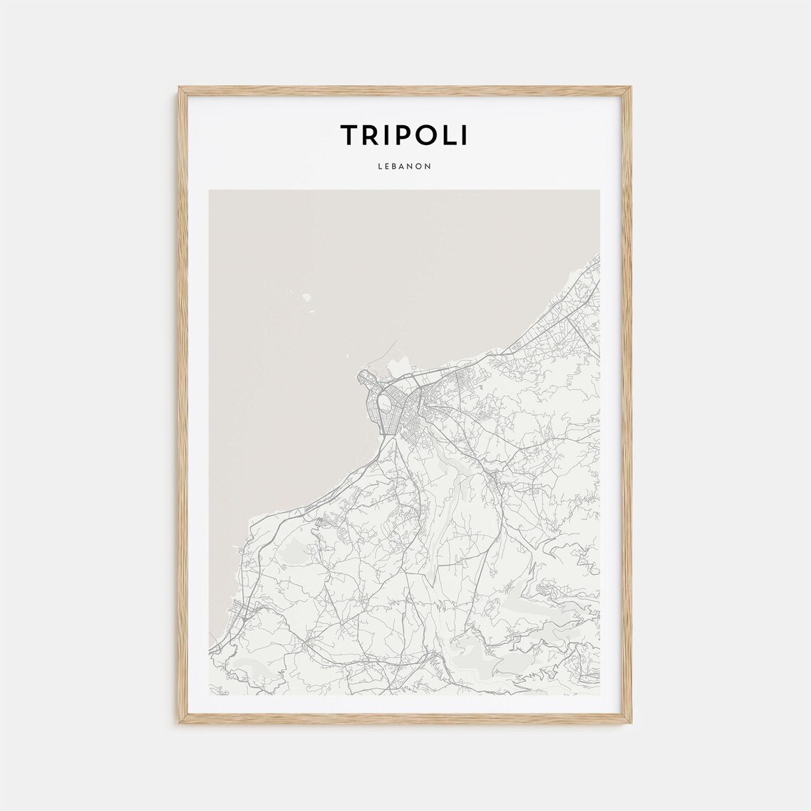 Tripoli Lebanon Minimalist City Street Map Travel Art Poster