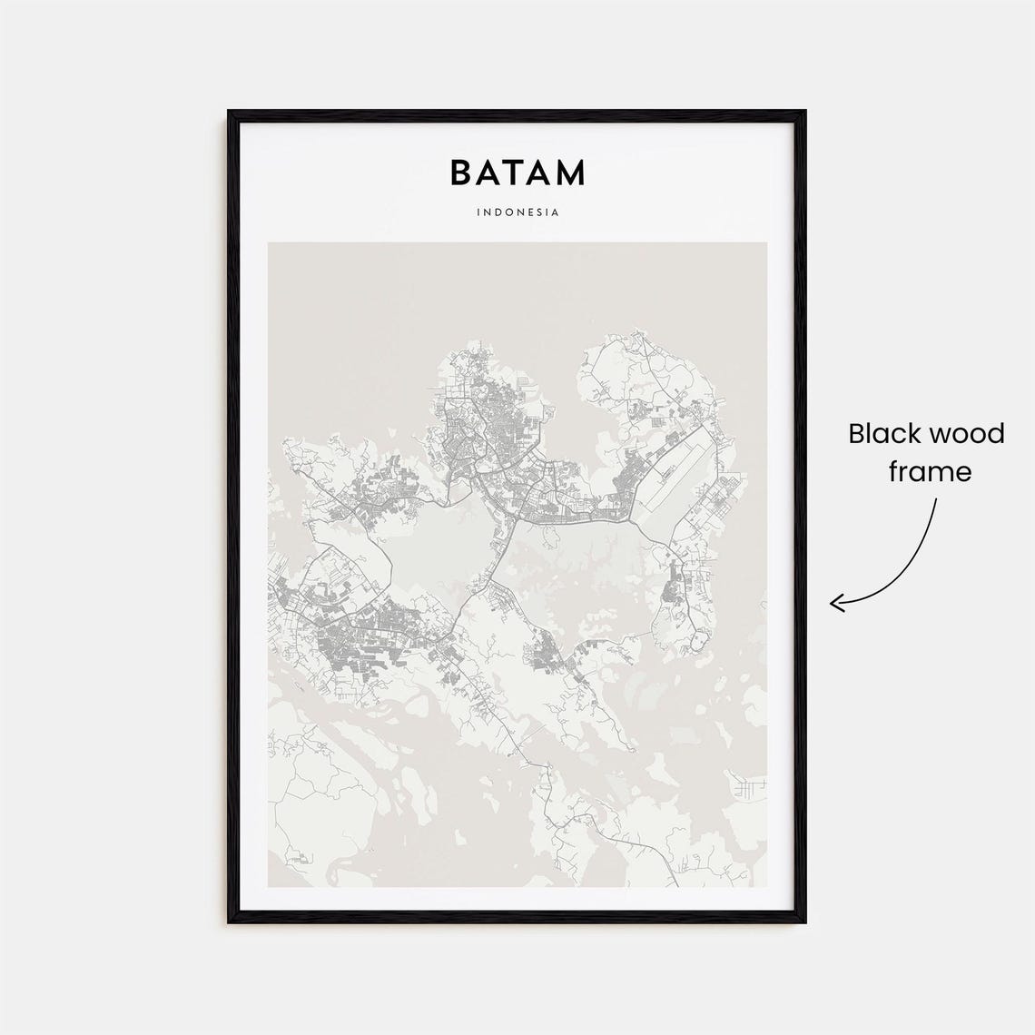 Batam, Indonesia Minimalist City Street Map Fine Line Art Poster - Image 3
