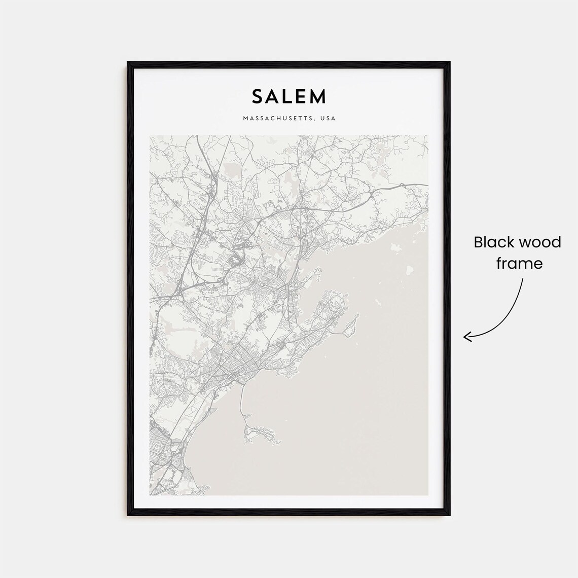 Salem Massachusetts Minimalist Street Map Historic Coastal Town Poster - Image 3