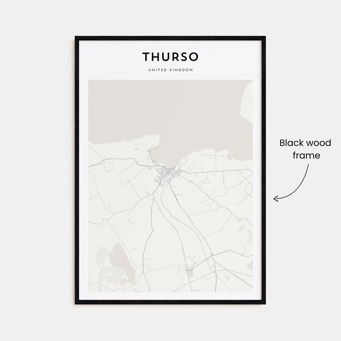 Thurso United Kingdom Minimalist Coastal Map Line Art Poster - Image 3