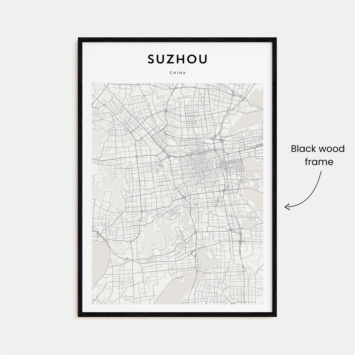 Suzhou China City Street Map Scandinavian Minimalist Art Poster - Image 3