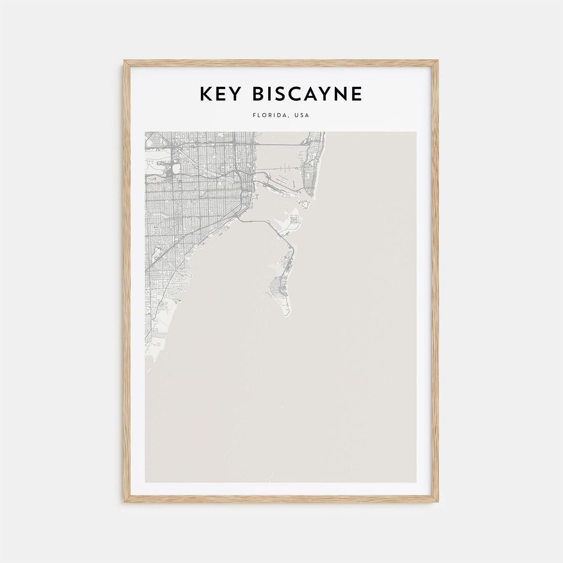 Key Biscayne Florida USA Minimalist Street Map Line Art Poster