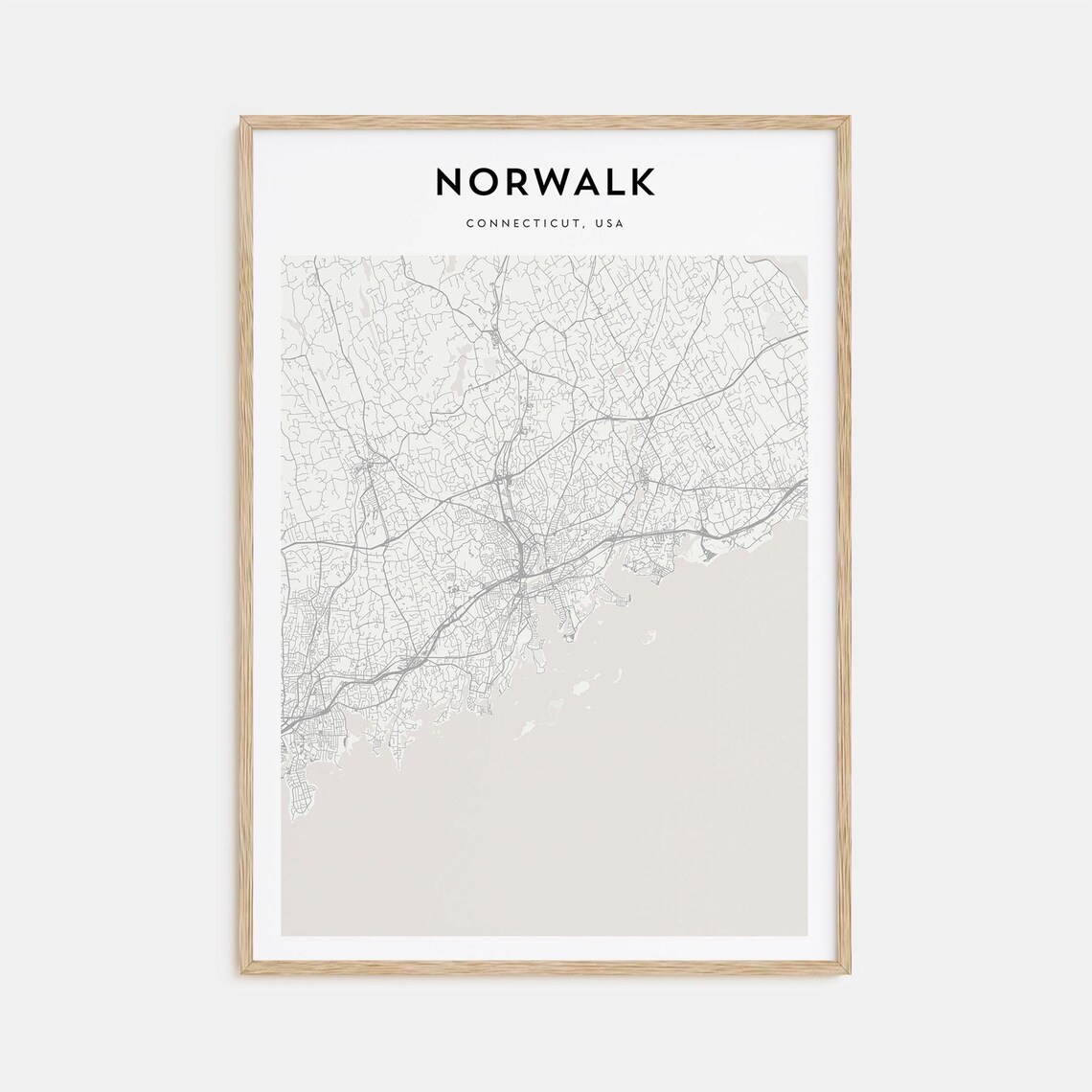 Norwalk Connecticut USA City Street Map Minimalist Line Art Poster