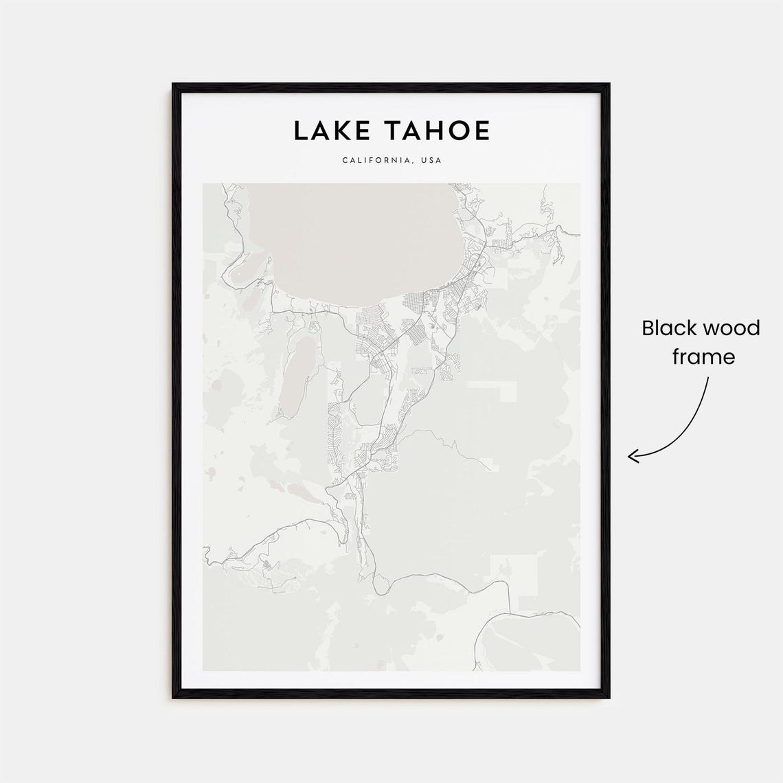 Lake Tahoe Map Poster Lake Tahoe Map Print Lake Tahoe Personalized Map Art Lake Tahoe Wall Art Lake Tahoe Travel Print California Usa - Image 3