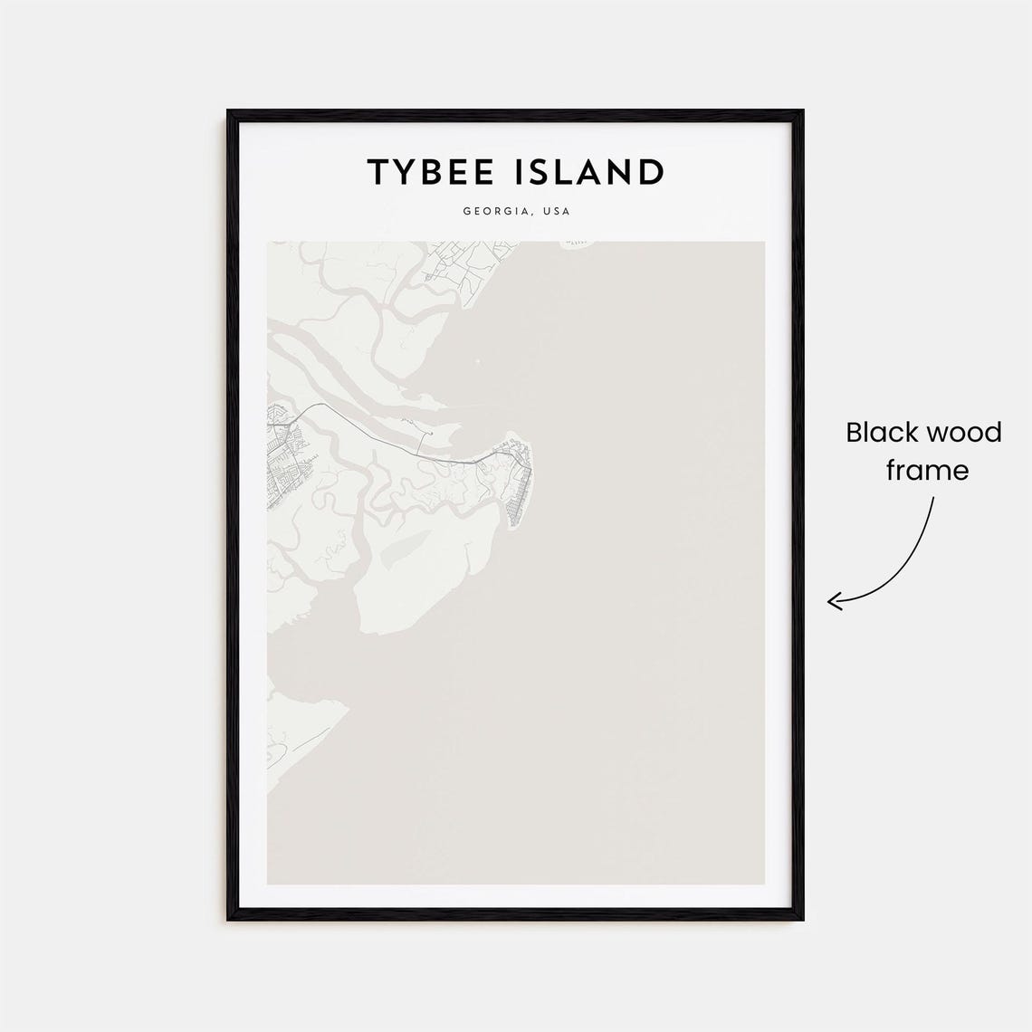Tybee Island Georgia Minimalist Coastal Map Art Travel Poster - Image 3