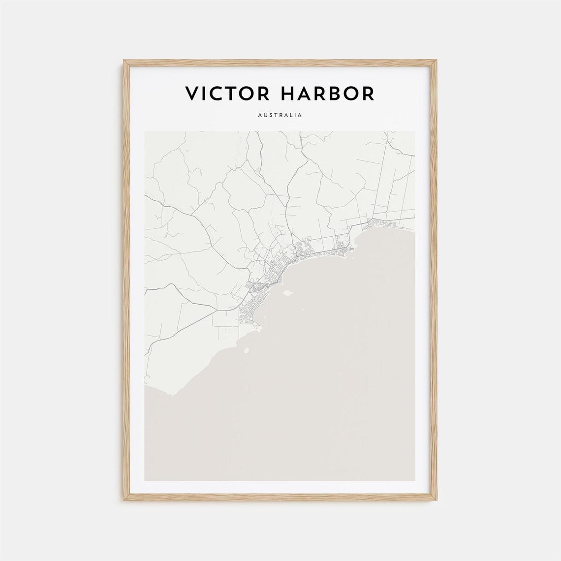 Victor Harbor Australia Elegant Minimalist Coastal Map Art Poster