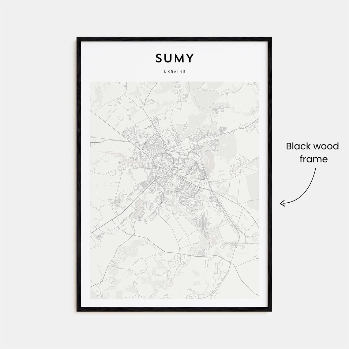 Sumy Ukraine City Street Map Scandinavian Minimalist Art Poster - Image 3
