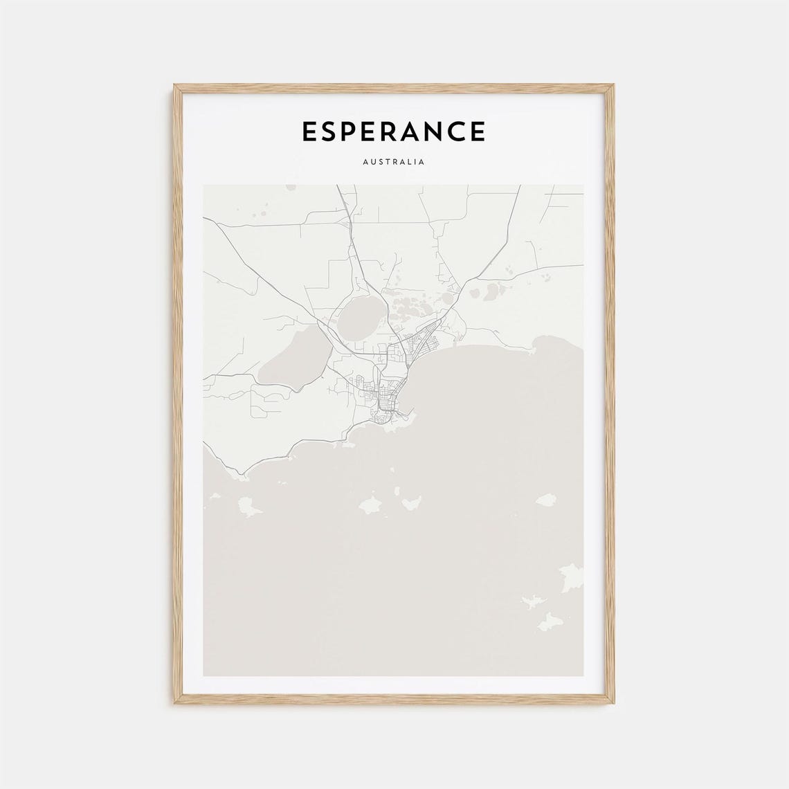 Esperance Australia Minimalist Coastal Town Map Poster Modern Decor