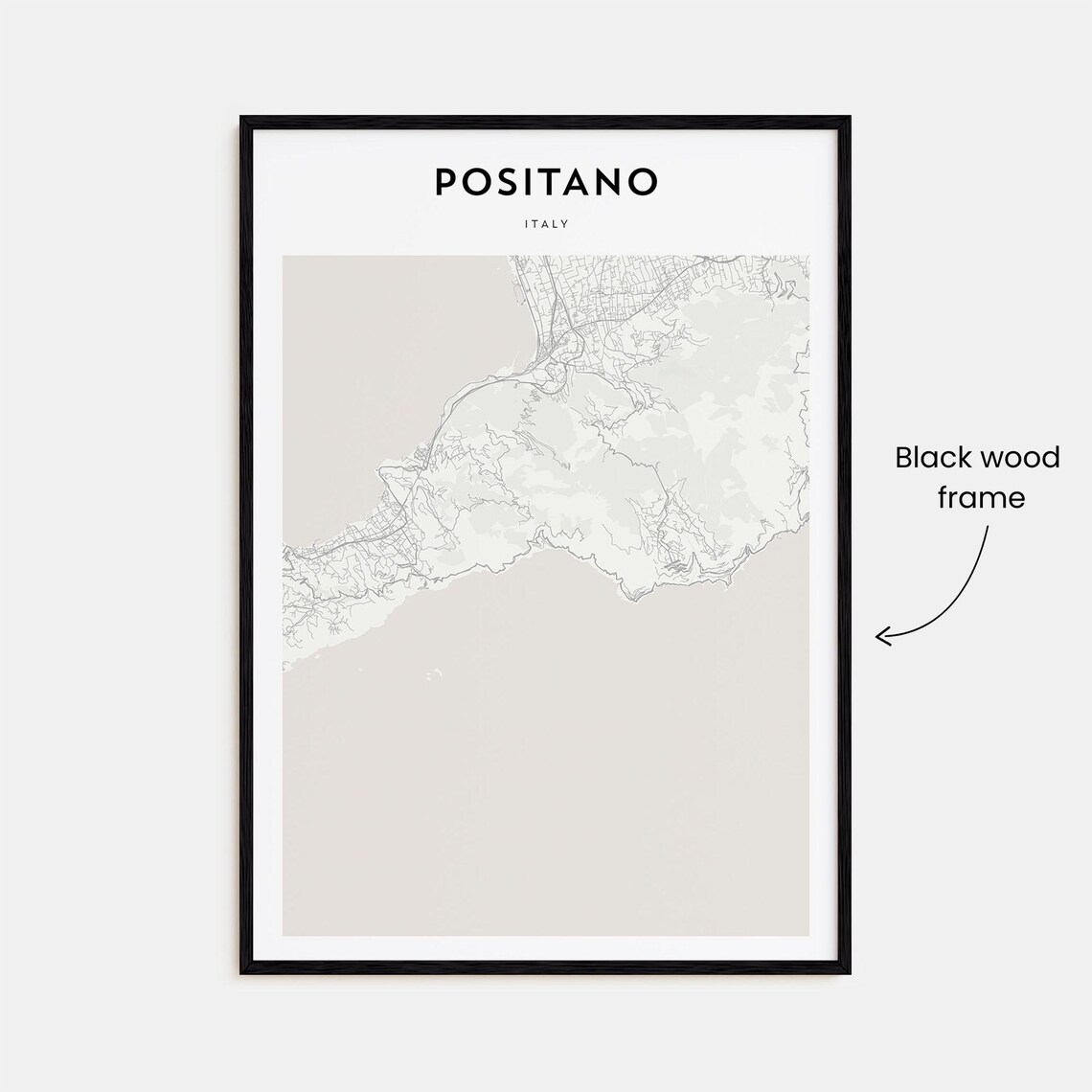 Positano Italy Modern Minimalist City Street Map Travel Poster - Image 3