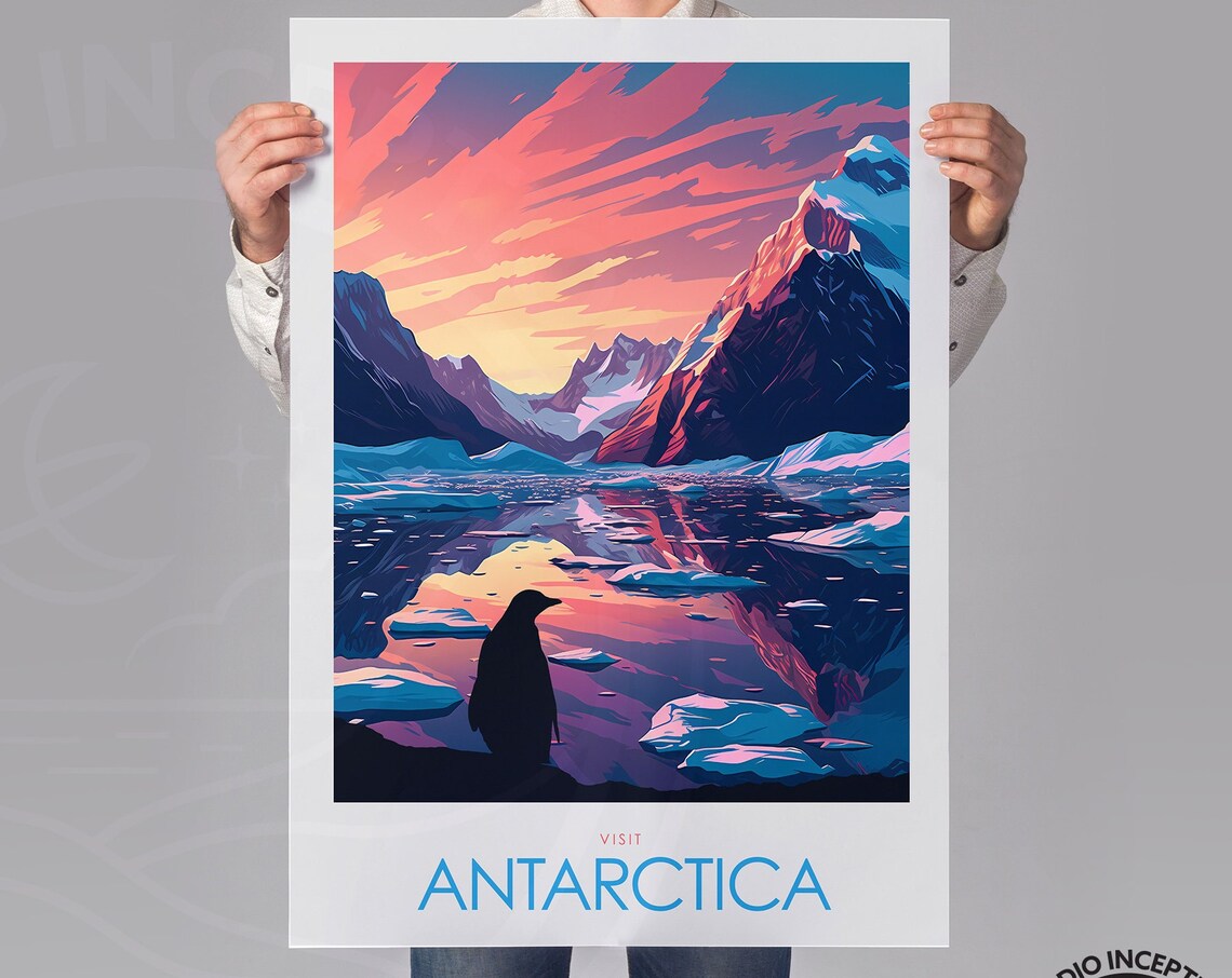 Antarctica Travel Poster, South Pole Wall Art Print - Image 2