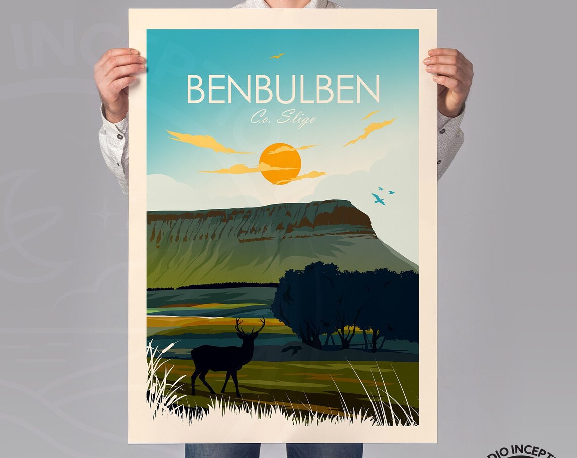 Benbulben Travel Poster, Co. Sligo Irish Art - Image 2