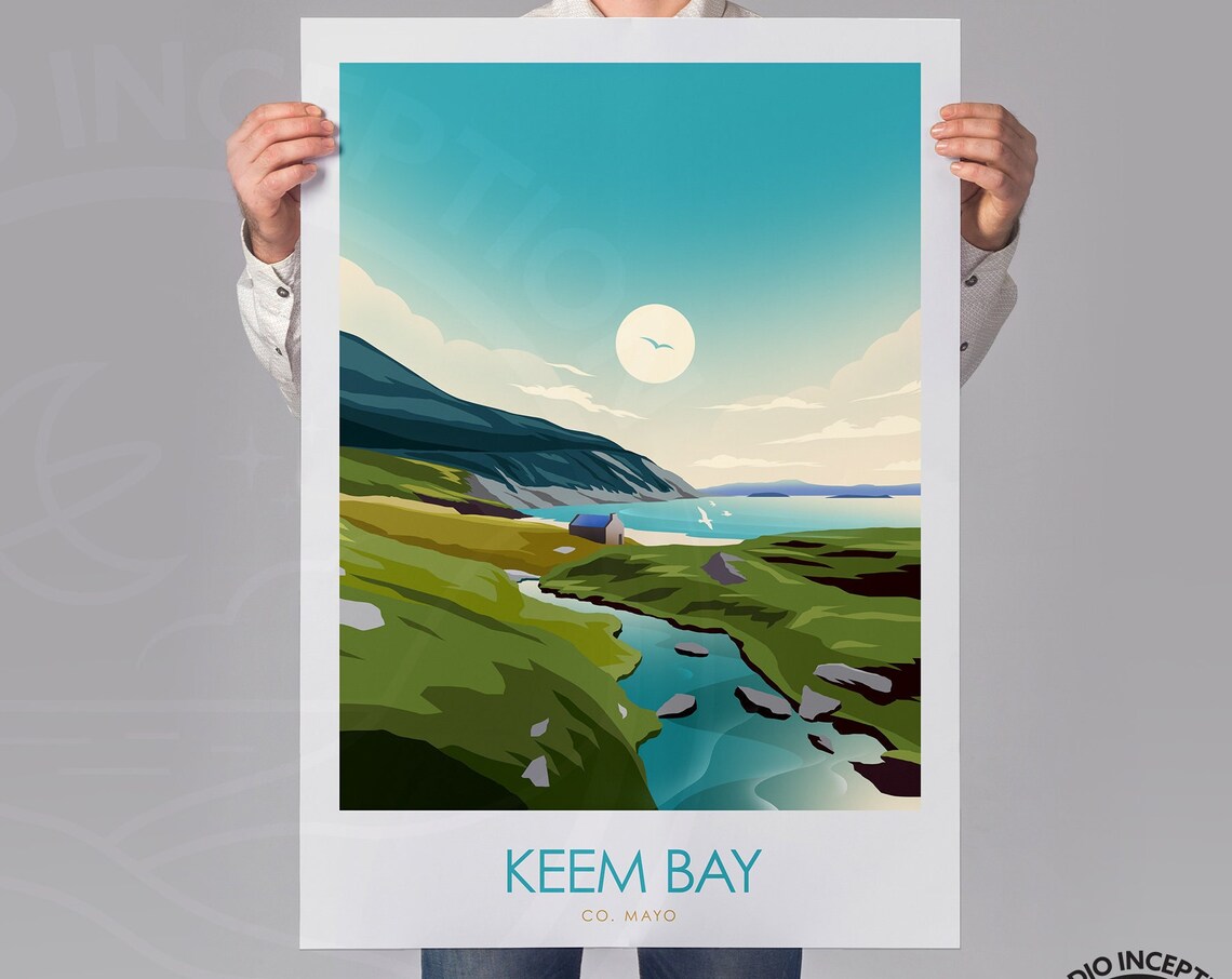 Keem Bay Achill Ireland Travel Poster Print - Image 3