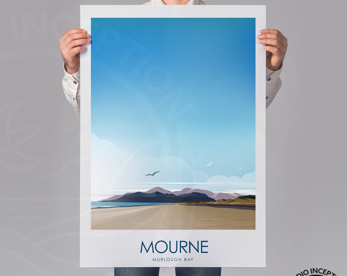 Mourne Mountains Co Down Travel Poster, Irish Art - Image 2