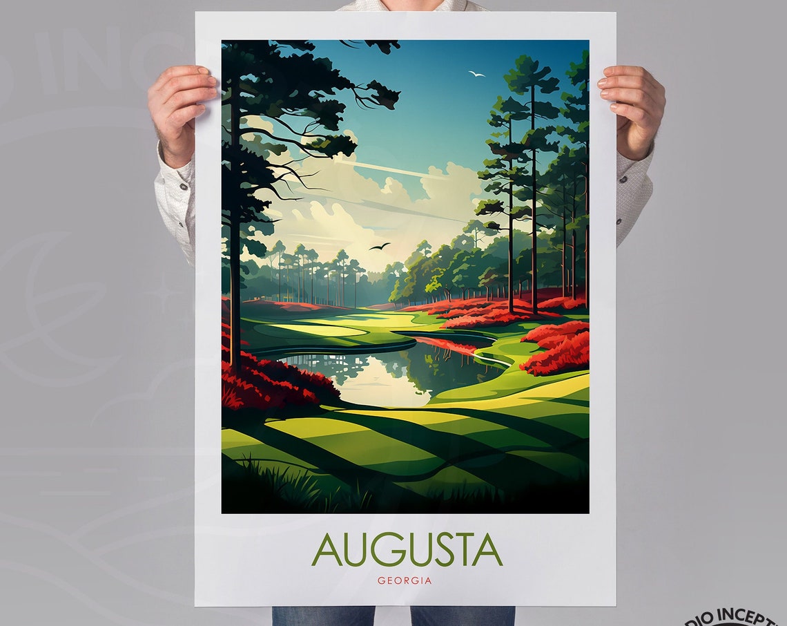 Augusta Georgia Championship Golf Course Azalea Fairway Poster - Image 2
