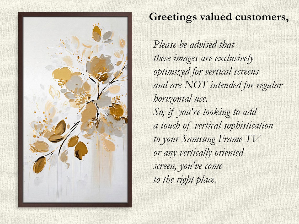 Gold White Abstract Floral Branch Vertical Elegant Neutral Art Print - Image 4