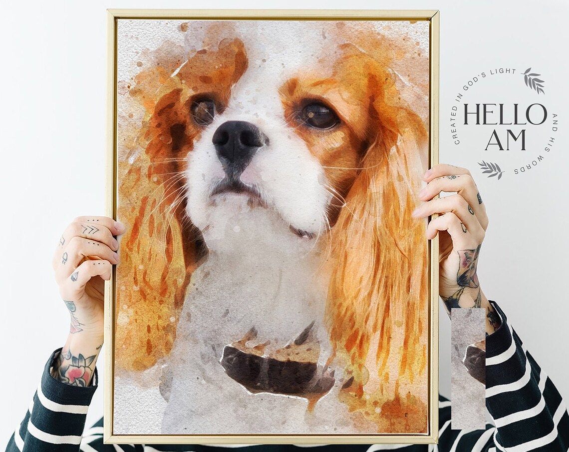Personalized Dog Portrait From Photo, Memorial Art Print - Image 2