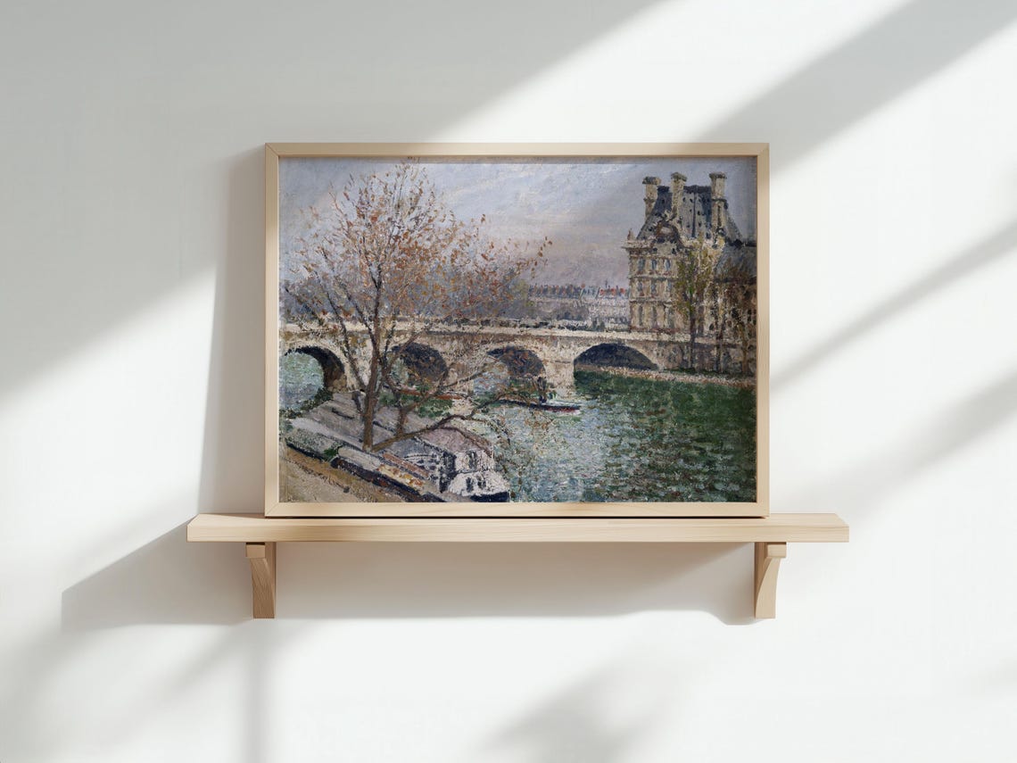 Pont-Neuf Bridge Paris Seine River Impressionist City Art Poster