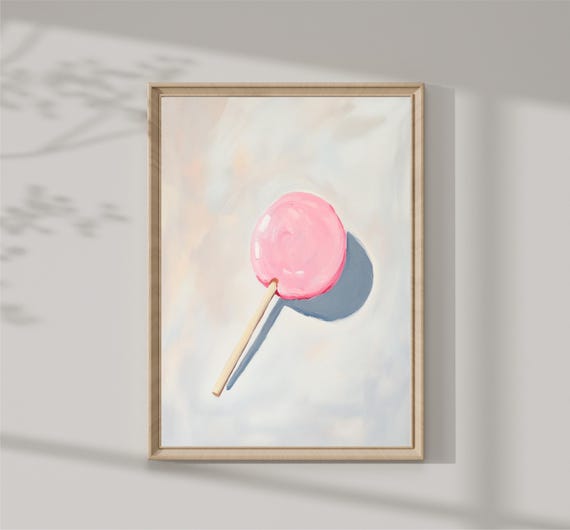 Colorful Lollipop Painting Pastel Macarons Wall Decor Print Kitchen Decor Candy Shop Decor Print