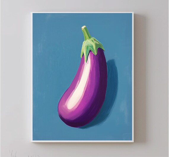 Eggplant Art Vegetable Wall Print Vegetable Poster Cozy Art For The Kitchen Home Decorating Gift