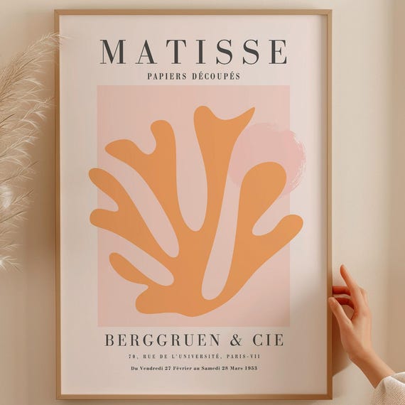 Orange Matisse Print, Mid-Century Modern Art Print