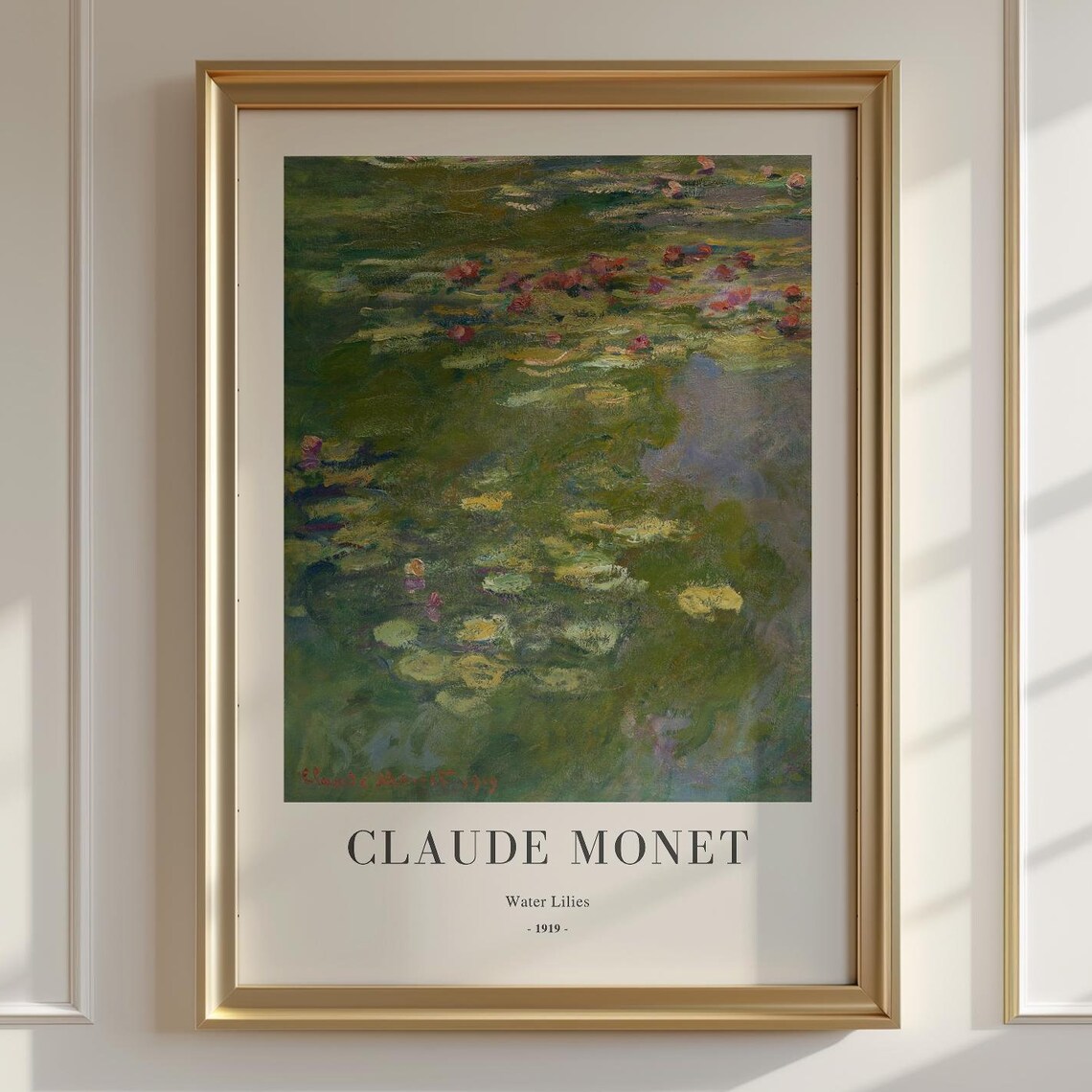 Claude Monet Water Lilies 1919 Vintage Poster