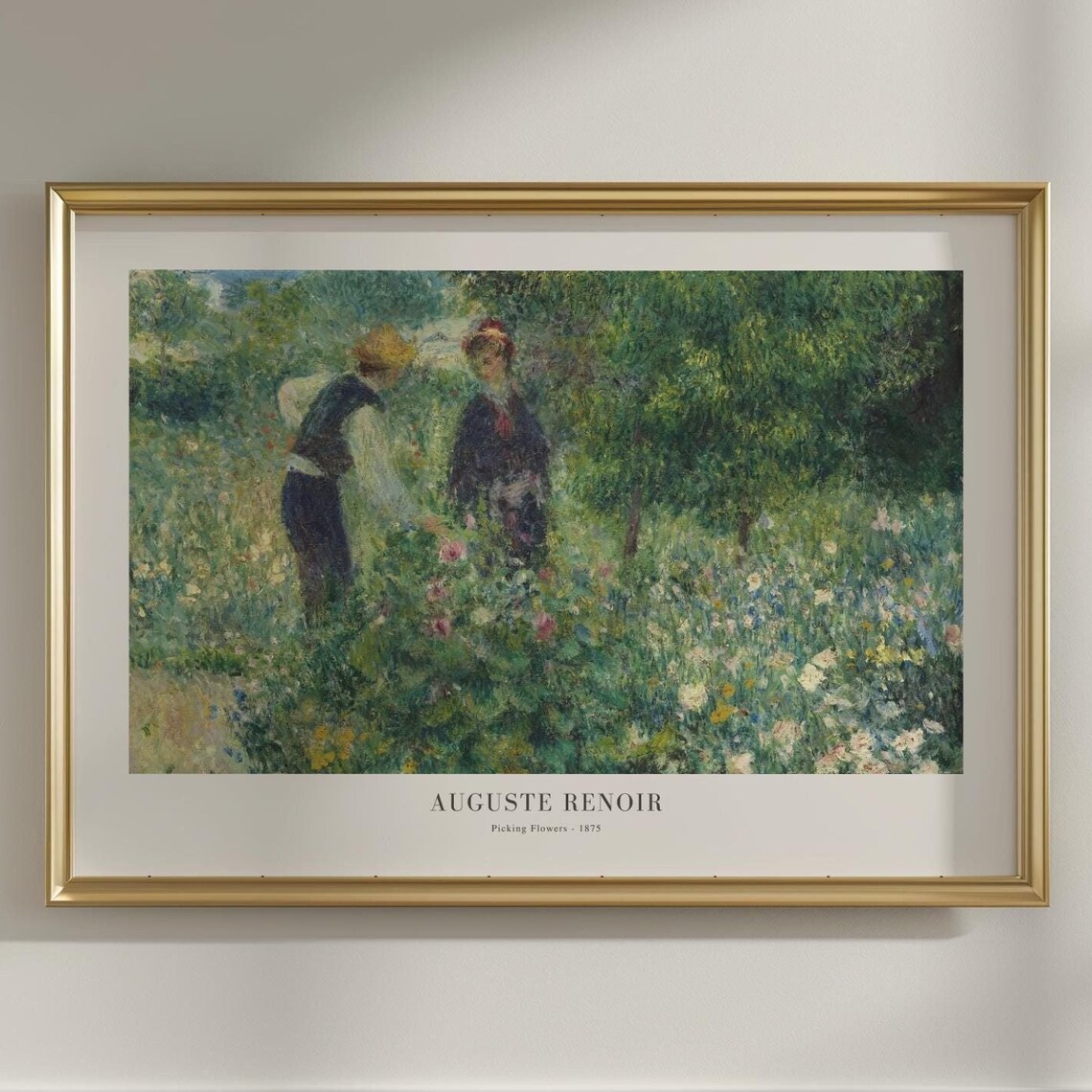 Auguste Renoir Picking Flowers, Rustic Landscape
