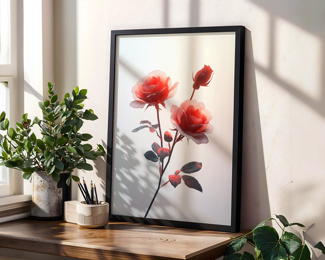Peach Tinted Roses, Kitchen Decor Art Print