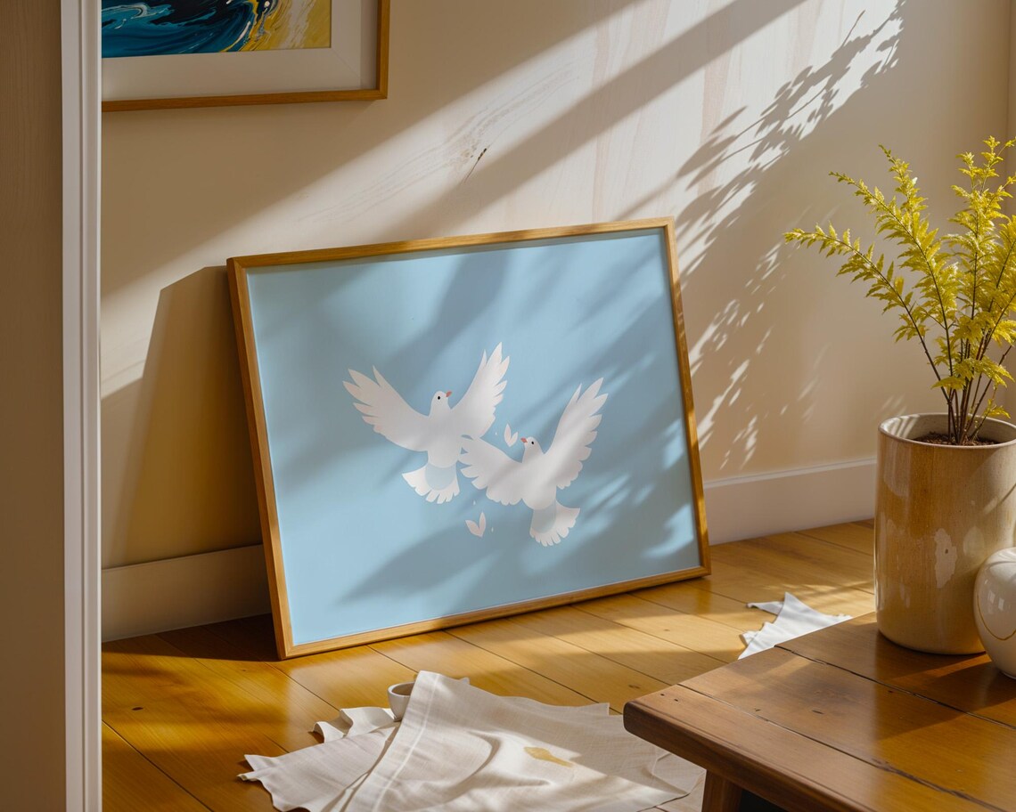Doves Minimalist Wall Art, Kitchen Decor - Image 5