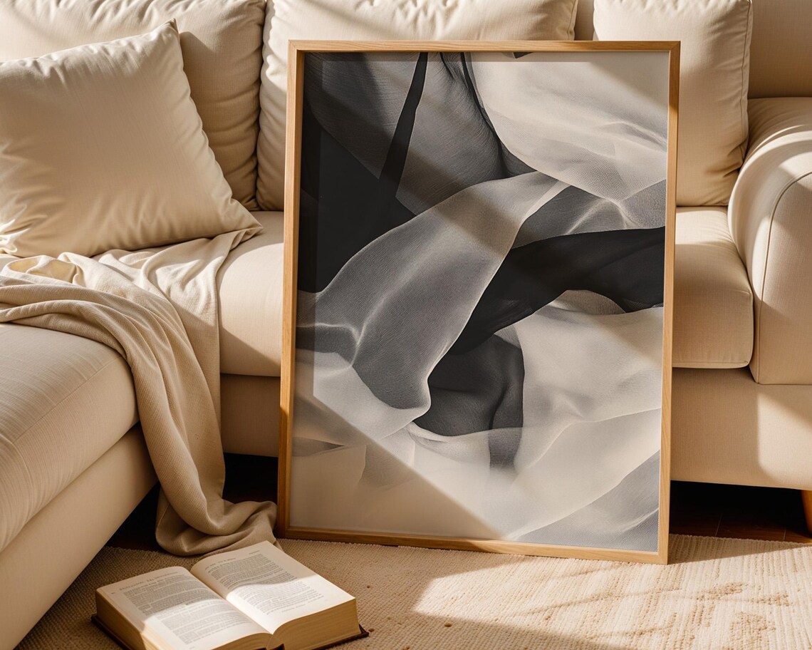 Black And White Flow Art Print, Room Decor