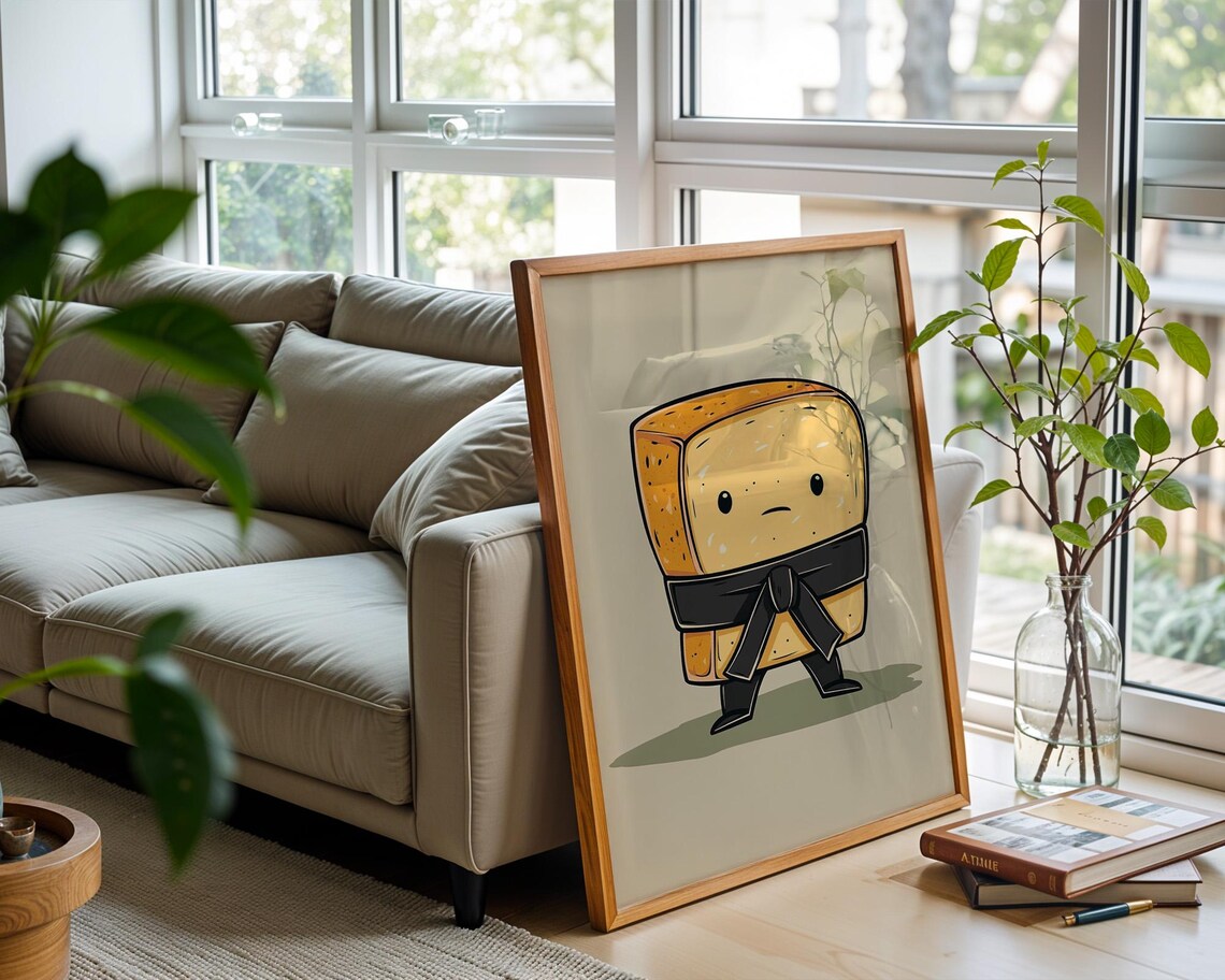 Bread With Black Belt, Cute Kitchen Decor - Image 2