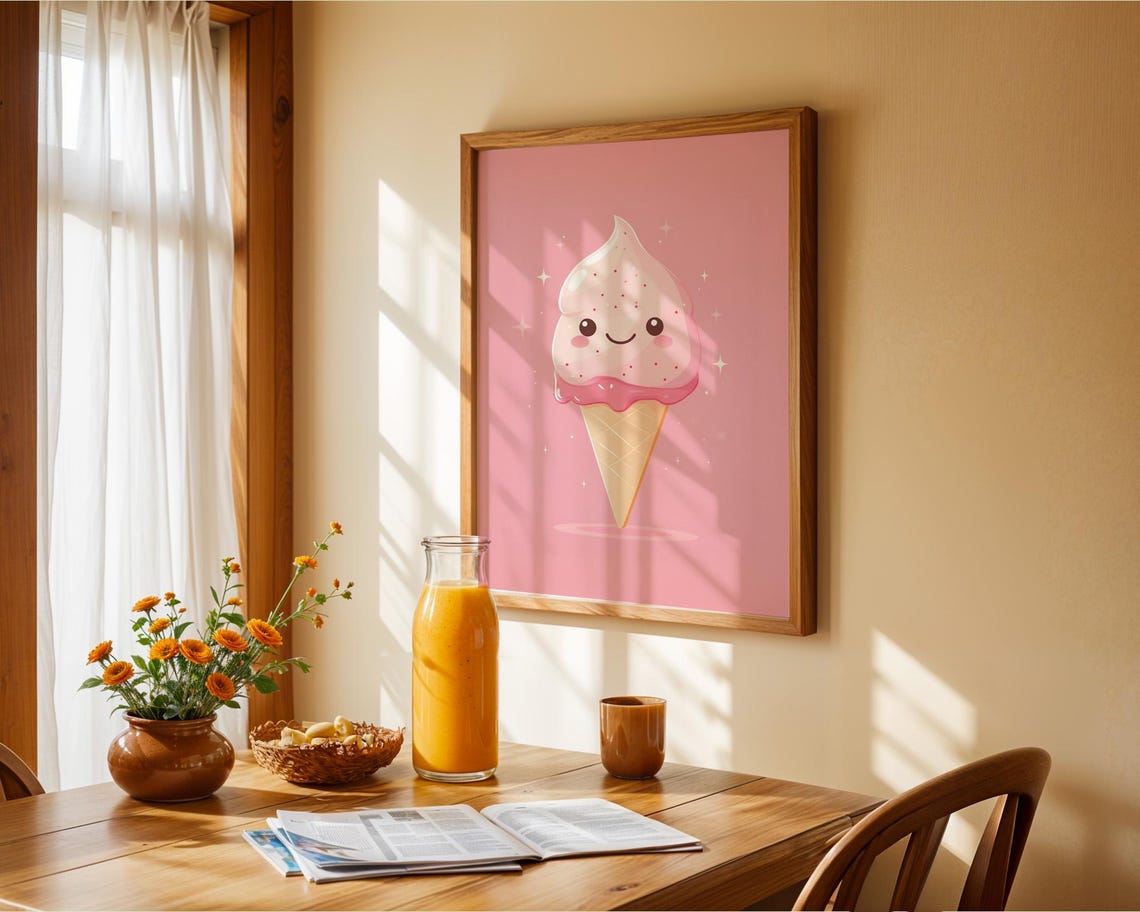 Cute Ice Cream Poster, Kitchen Decor - Image 4