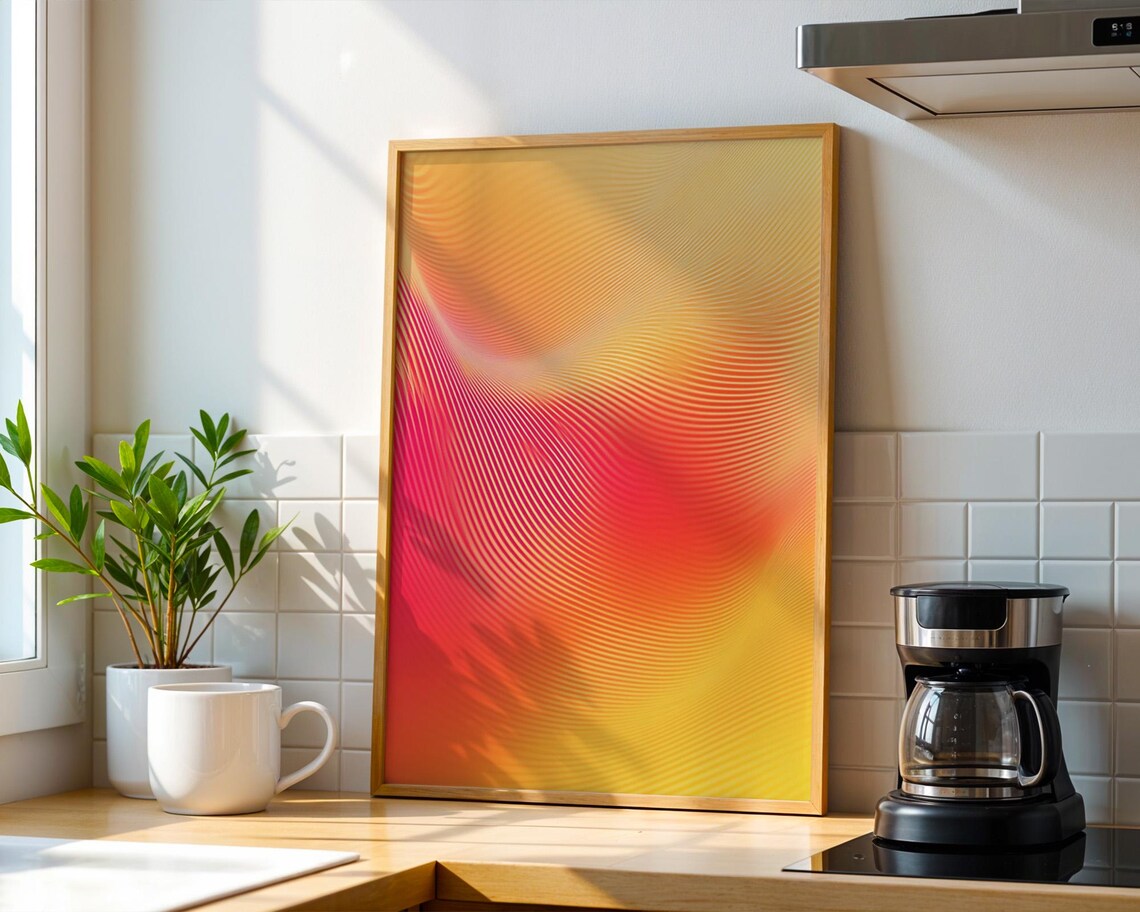 Wavy Wall Art, Home Kitchen Office Decor - Image 4