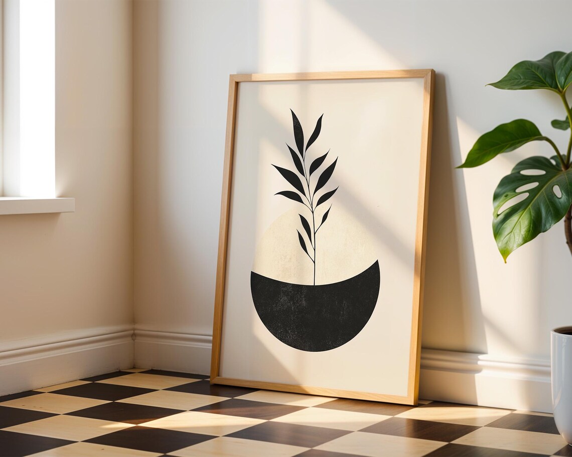 Abstract Minimalist Botanical Art Print, Home Decor - Image 3