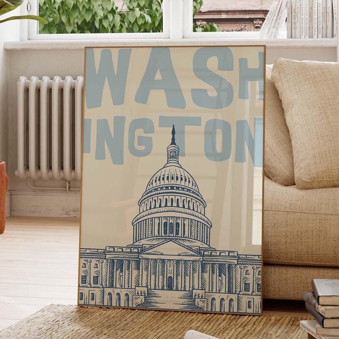 Washington DC Capitol Building Minimalist Art Print
