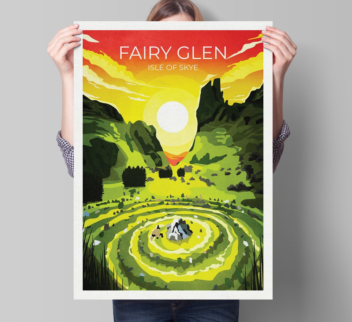Fairy Glen Travel Poster, Isle Of Skye Scotland