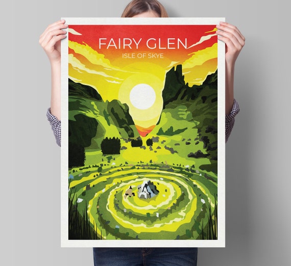 Fairy Glen Travel Poster, Isle Of Skye Scotland